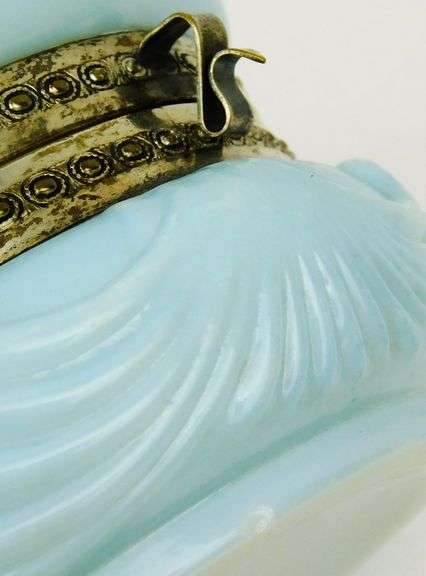 Antique Wavecrest Handpainted Glass Box