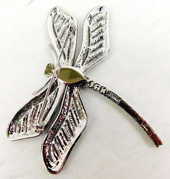 Jackie Kennedy Camrose & Cross Dragonfly Pin, MIB