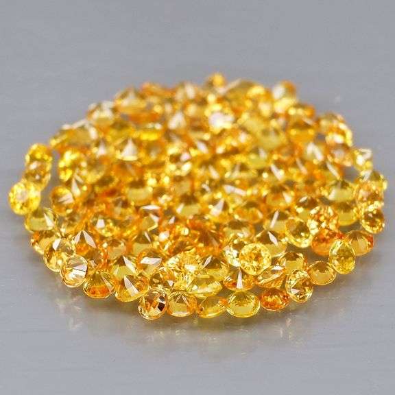 Fantastic 3.82ct diamond cut yellow Sapphire set