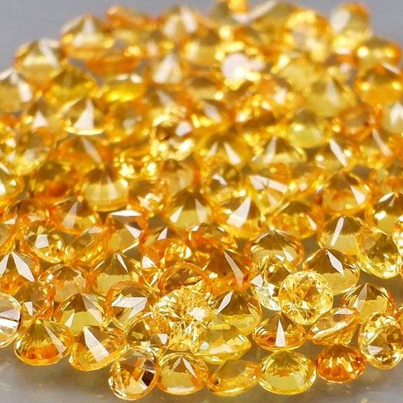 Fantastic 3.82ct diamond cut yellow Sapphire set
