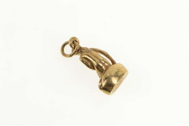 14K Yellow Gold 3D Little Mermaid Denmark Statue Charm/Pendant