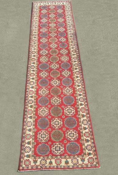 Handmade Afghan Kazak Design 3.1x12.11