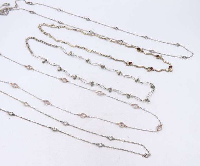 Vintage 925 Sterling Silver Lot of 5 Necklaces
