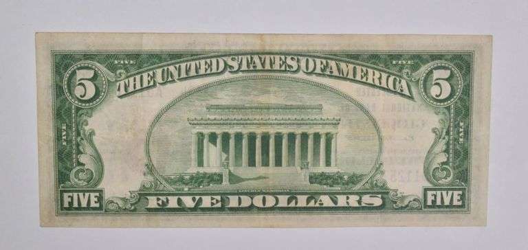 1929 $5 Gloucester, MA United States National Currency Note 13604