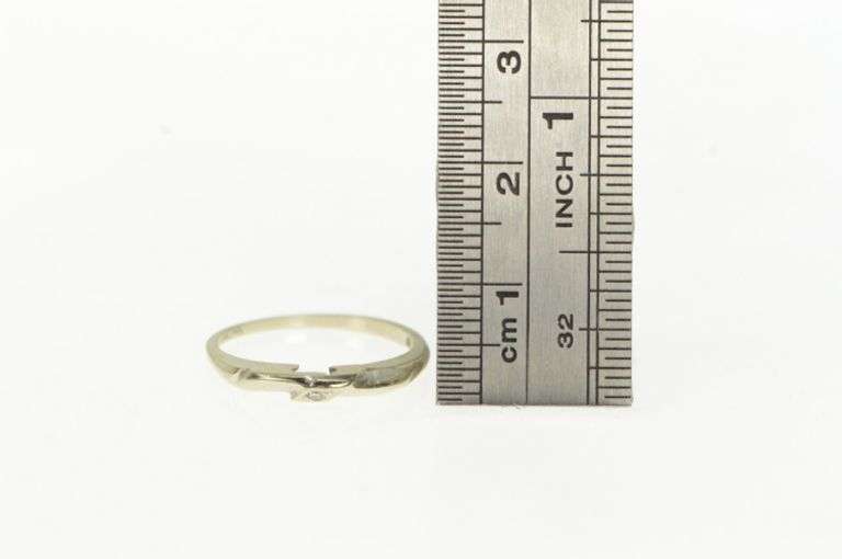 14K White Gold 1950's Vintage Classic Diamond Wedding Ring
