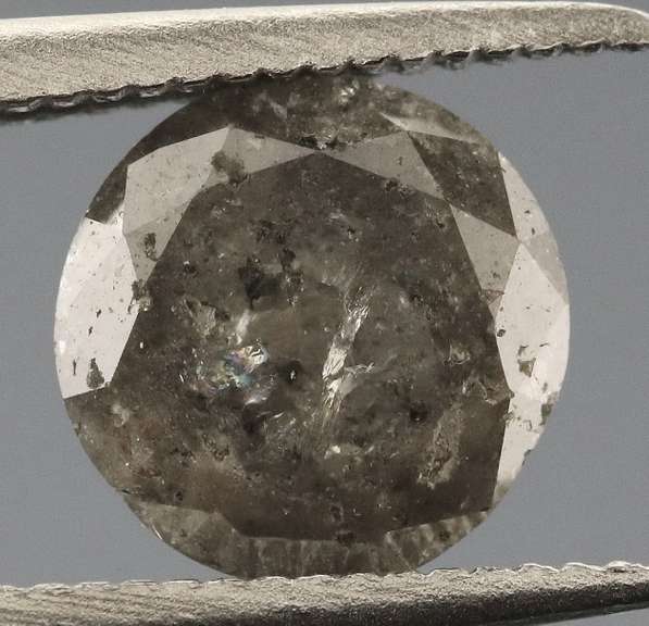 Stunning! .68ct gray and black Diamond solitaire