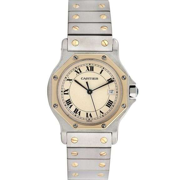 Cartier Santos Octagon 18K Yellow gold and stainless steel