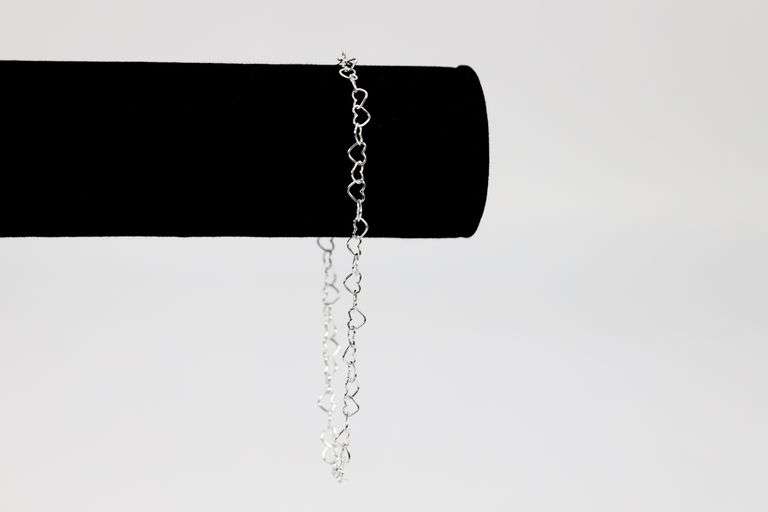 Sterling Silver Italian Love Heart Chain 4.5mm Solid 925 Italy Infinity Promise Bracelet Anklet 9"