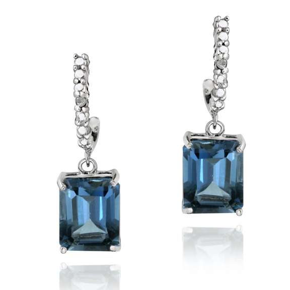 Sterling Silver London Blue Topaz Earrings