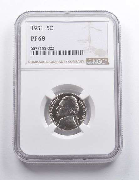 PF68 1951 Jefferson Nickel NGC