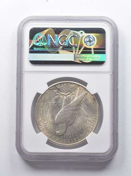 MINT ERROR AU58 1924 Peace Silver Dollar Curved Clip @ 10:00 NGC