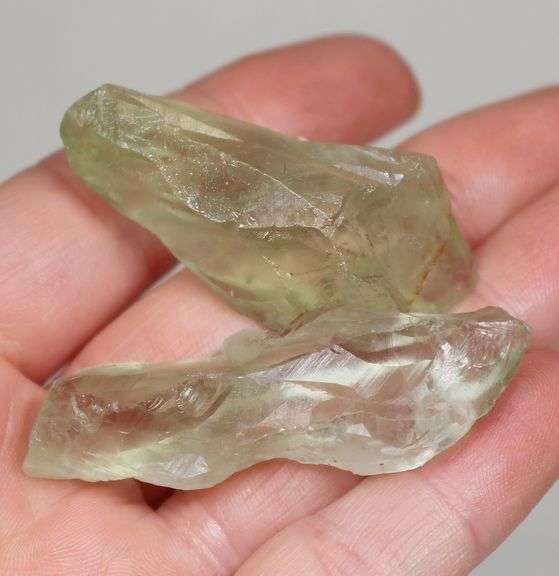 Large 126ct green Amethyst vein pair