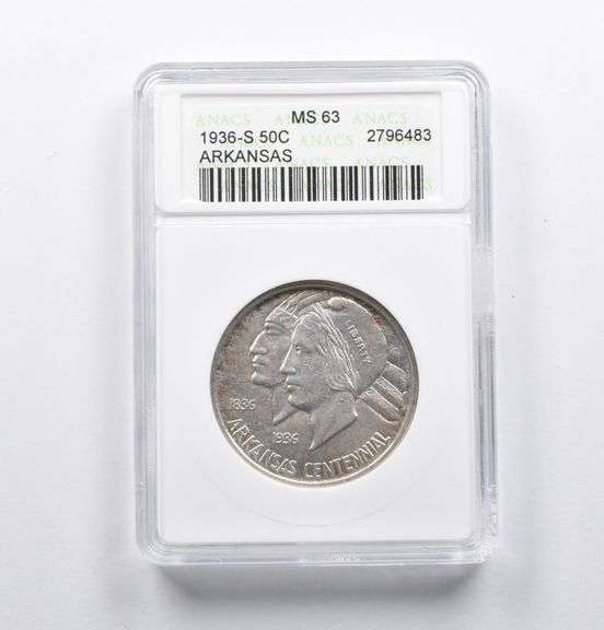 MS63 1936-S Arkansas Commemorative Half Dollar ANACS