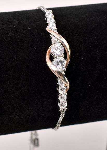 Adjustable CZ Bracelet In Sterling Silver