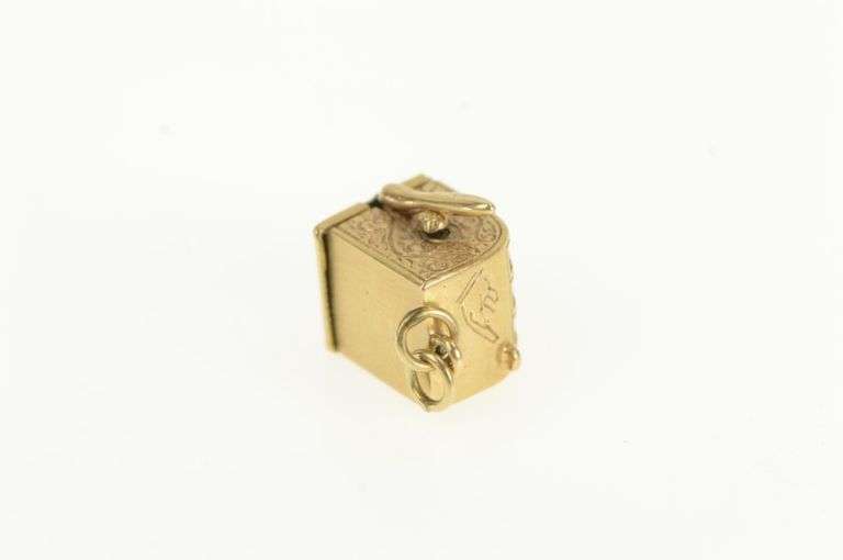 14K Yellow Gold Articulated Slot Machine Gamble Lucky Charm/Pendant