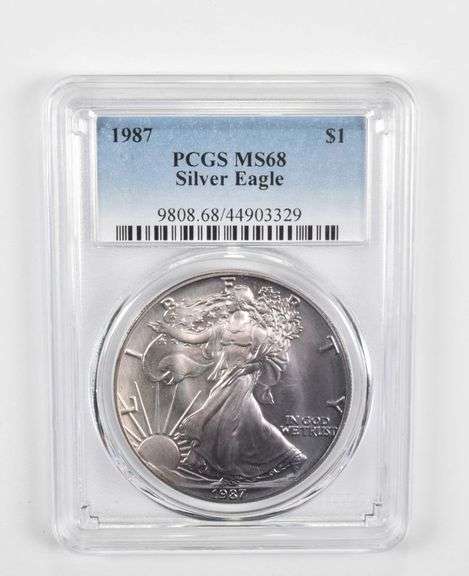 MS68 1987 American Silver Eagle - PCGS Insane Tone!