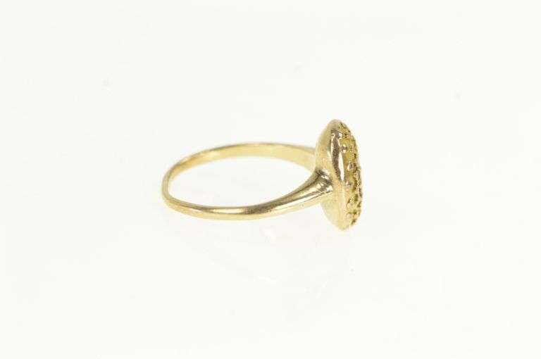 14K Yellow Gold Oval Victorian Domed Engagement Setting Ring