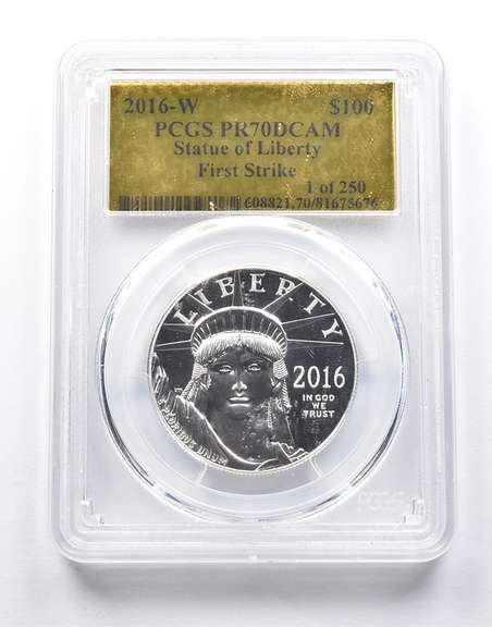 PR70DCAM 2016-W $100 American Platinum Eagle 1oz FS 1/250 Gld Lbl PCGS