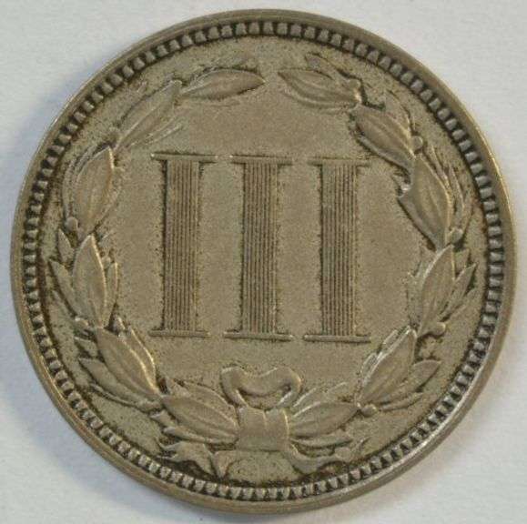 Very high grade 1876 Three Cent Piece. Scarcer issue