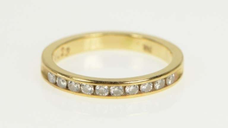 14K Yellow Gold 0.25 Ctw Diamond Classic Channel Wedding Band Ring