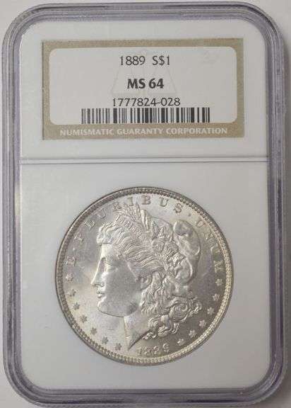1889 U.S Morgan Silver Dollar NGC MS 64 Old Holder