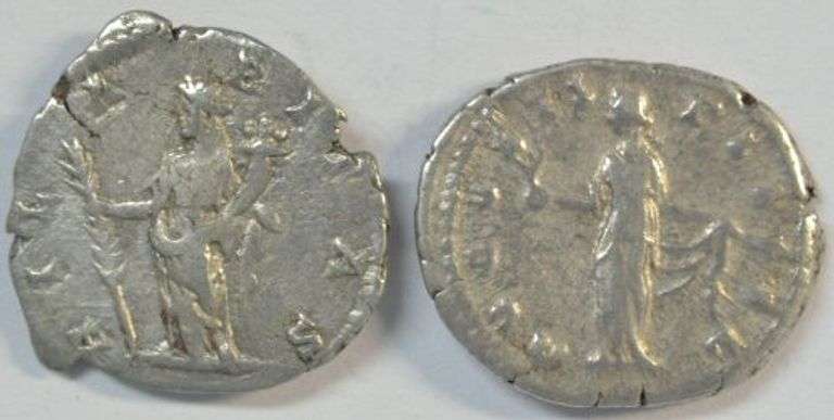 2 Woman Roman Denari Empresses: Faustina, Jr and Julia Domna