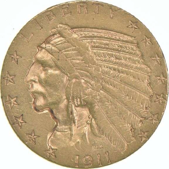 1911-S $5 Indian Head Gold Half Eagle