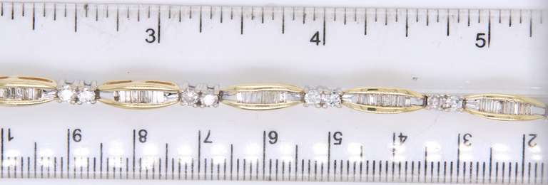 Majestic White and Yellow Gold Diamond Line Tennis Bracelet