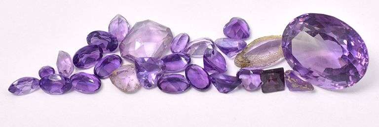 Purple Amethyst Gems Pulled From Pre-Owned Jewelry