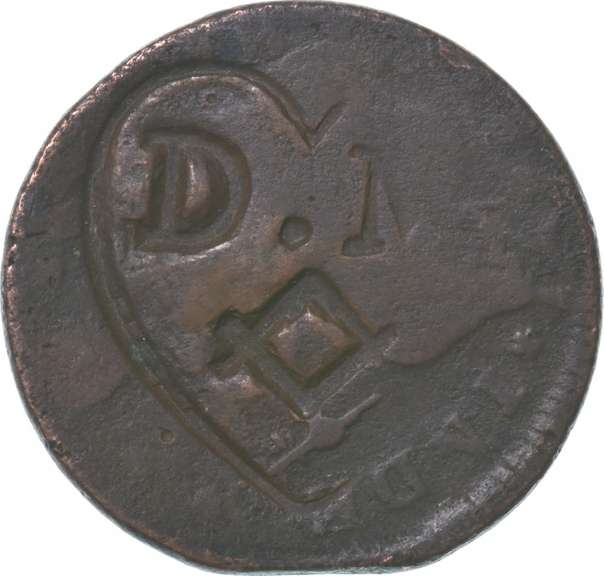 US Colonial 1770's Connecticut Counterstamped Masonic D M