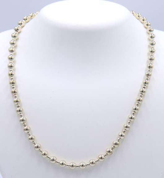 925 Sterling Silver Ball Link Necklace