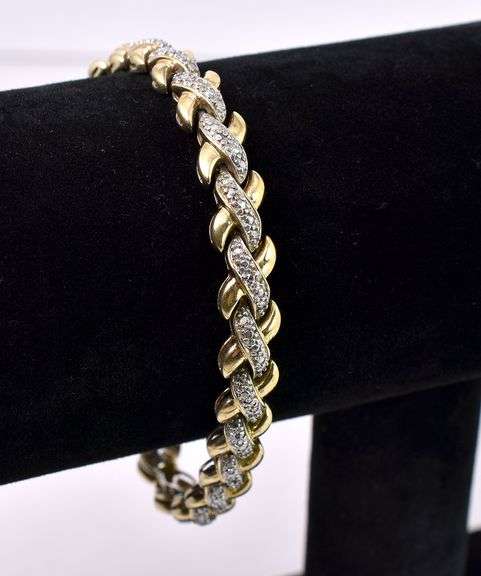 Vermeil X Link Bracelet In Sterling Silver