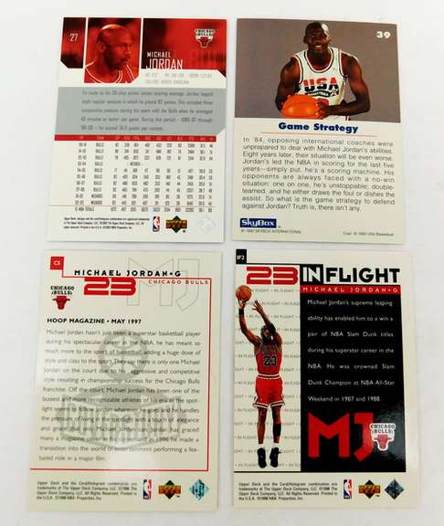 4 Michael Jordan Basketball Cards