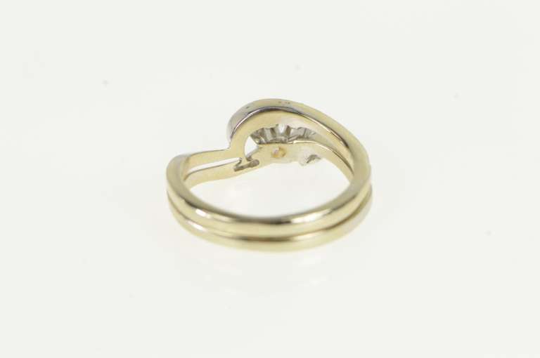 14K White Gold 0.29 Ctw 1950's Diamond Bridal Engagement Ring