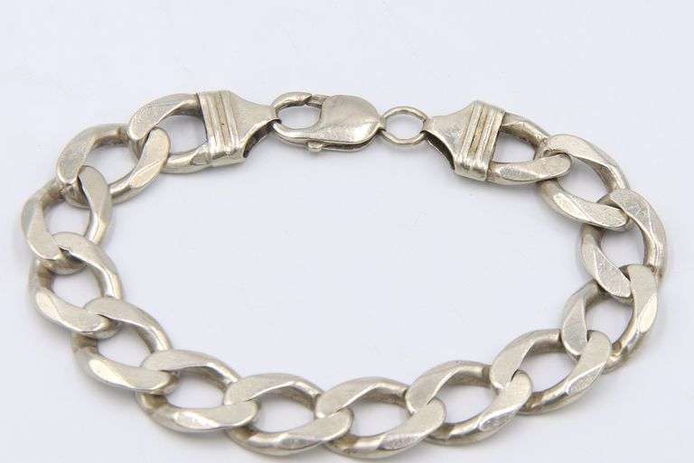 Vintage Italian 925 Sterling Silver Curb Link Bracelet