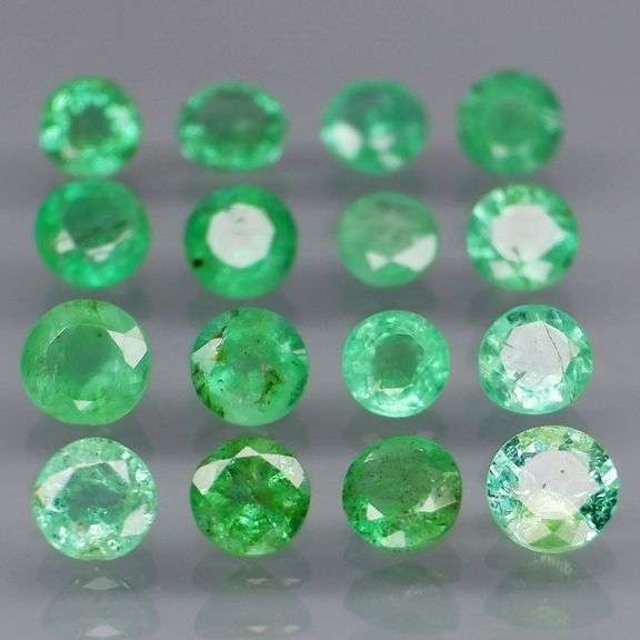 Collectors 2.71ct real Colombian Emerald 16 piece set