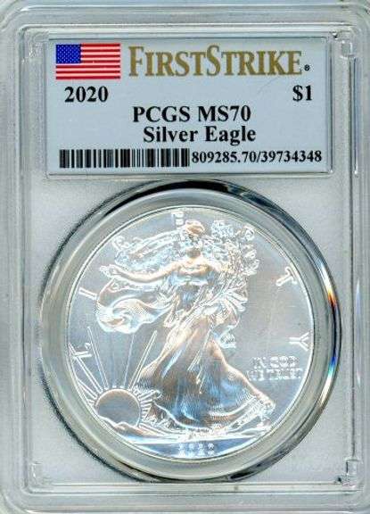 2020 American Silver Eagle in PCGS MS70 First Strike