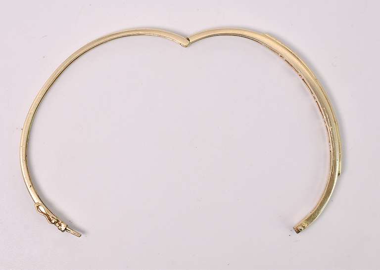 Brilliant Ruby And Diamond Hing Bracelet In 14K Yellow Gold