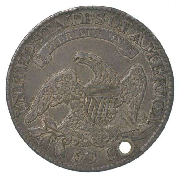 1827 Capped Bust Half Dollar SQ2 Holed