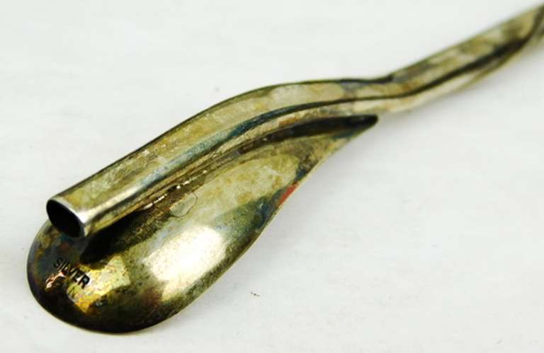 Vintage Japanese Sterling Silver Straw Spoons
