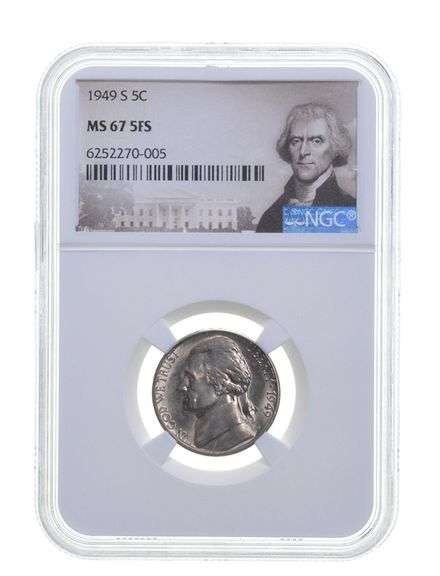 MS67 5FS 1949-S Jefferson Nickel - Graded NGC
