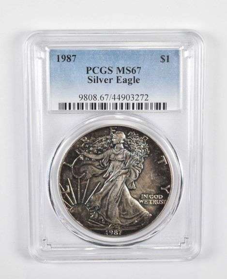 MS67 1987 American Silver Eagle - PCGS Beautiful Tone!