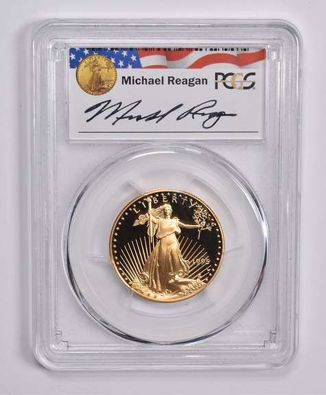 PR70 DCAM 1995-W $25 American Gold Eagle 1/2 Oz Signed Reagan PCGS