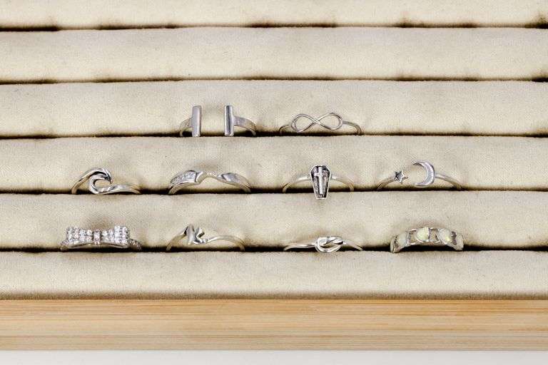 .925 Sterling Silver Curated Ring Lot of 10 Rings Various Sizes & Styles