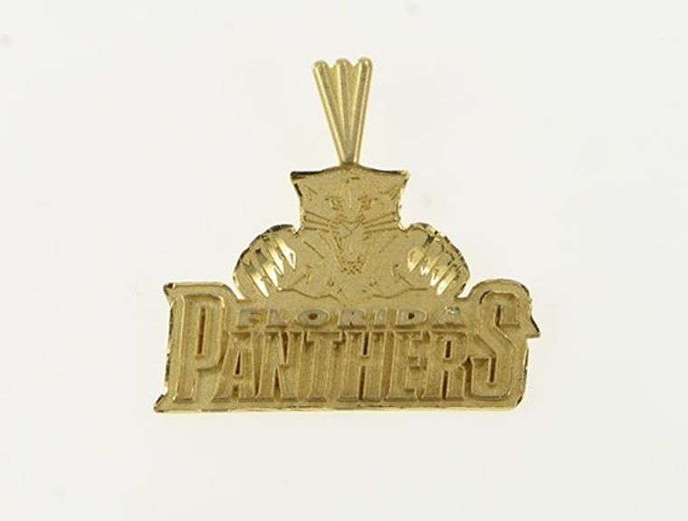 14K Yellow Gold Carolina Panthers Sports Team Mascot Logo Pendant