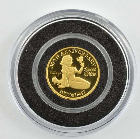1987 Snow White Rarities Mint 1 Troy Oz. .999 Fine Gold Box & COA
