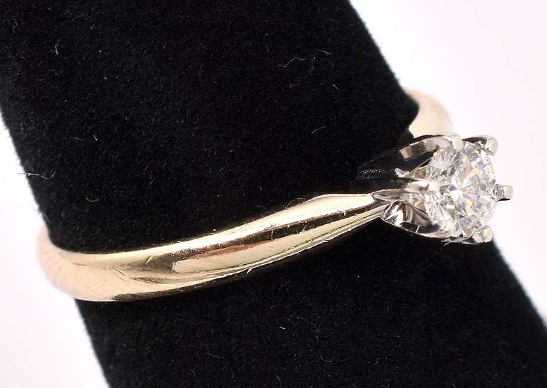 Simply Beautiful Solitaire Diamond Ring In 14K Yellow Gold