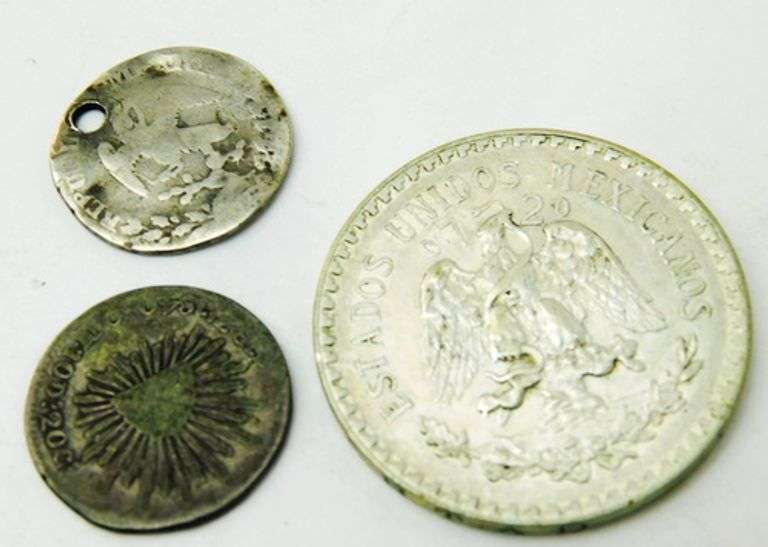 Lot of 3 Early Mexican Coins