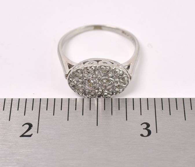 Stunning Diamond Ring In 14K White Gold