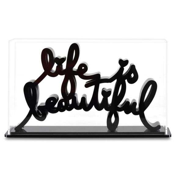 Life is Beautiful (Black) by Mr Brainwash